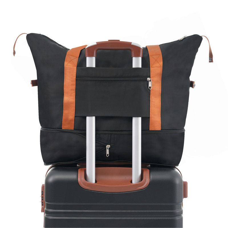 Ensembles de valises rigides avec sacs Valise légère à roulettes doubles avec verrou TSA, valise rétro simple 28 po, Noir