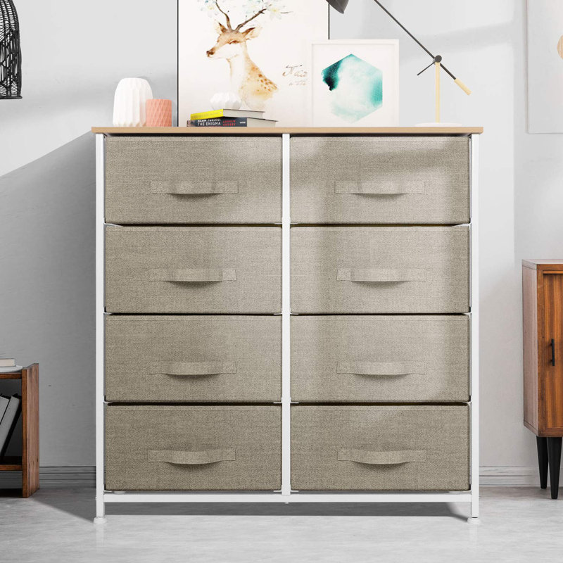 Flemings Iron 8 - Drawer Chest of Drawers, Biege