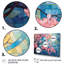 Collage de fleurs roses et bleues sur toile-397513931-397513925