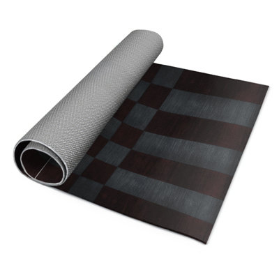 Tapis intérieur / extérieur noir à carreaux