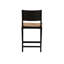 Tabouret de comptoir en bois massif noir Corrine avec siège en rotin tissé à la main (ensemble de 2)-1237414881