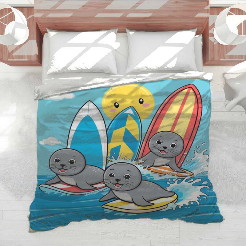 Édredon Seaux Surf Illustration, Grand lit