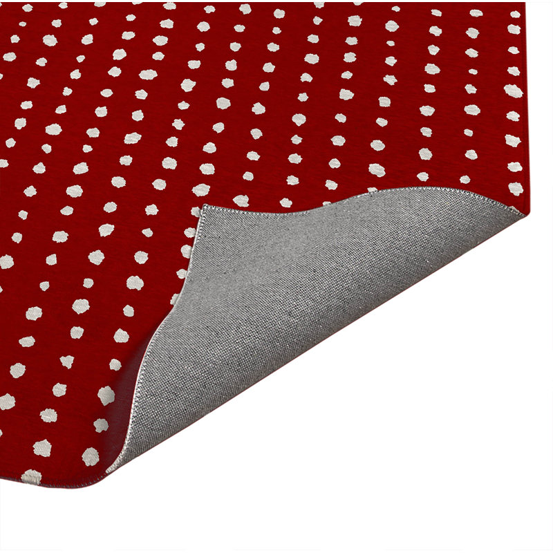 Dot Row Low Profile Kitchen Mat, Rectangle 4' x 6', Cranberry Red
