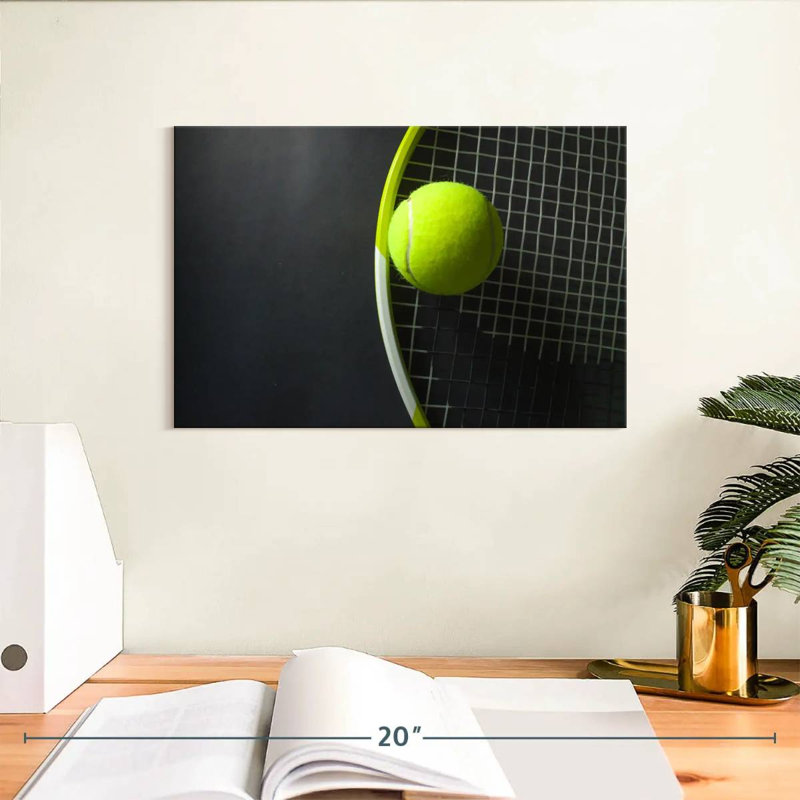Raquette et balle de tennis vertes Sireci, H 8 po x l 12 po