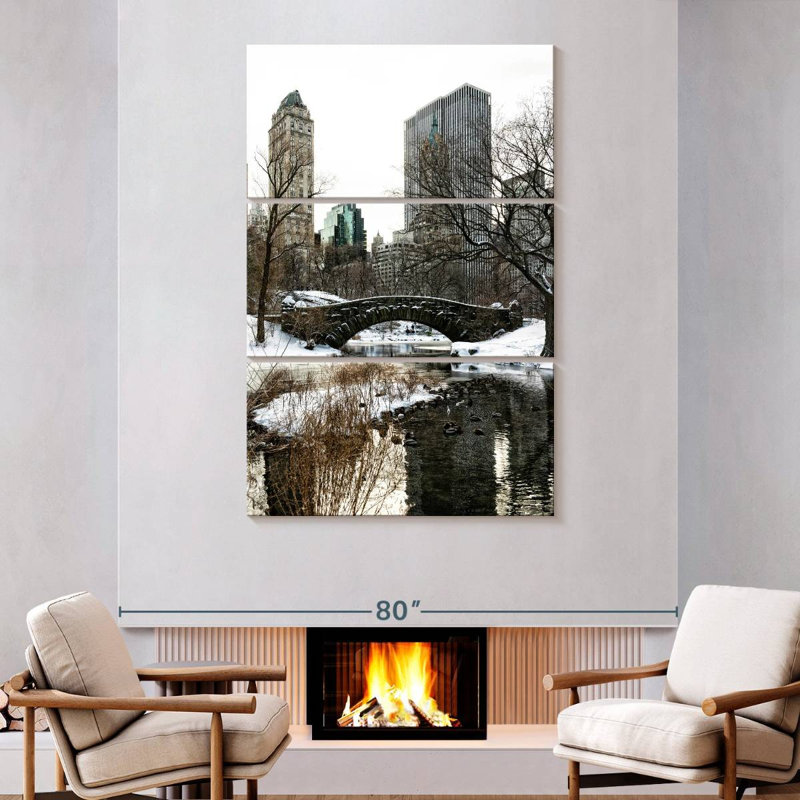 Masam, New York - Central Park Under Snow I, H 74 po x l 48 po