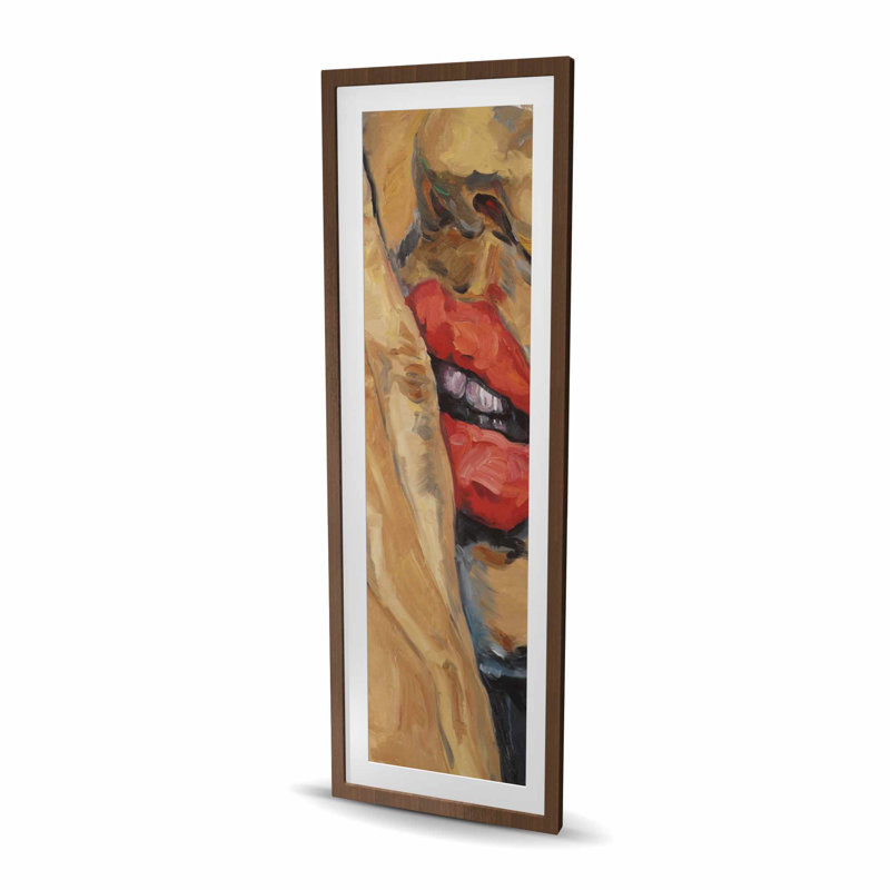 Gros plan sur les lèvres Shushing | Reproduction encadrée de chambre contemporaine