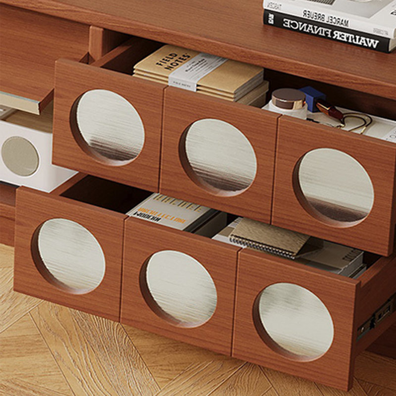 Meuble télé moderne en bois manufacturé couleur cerise, 86.61
