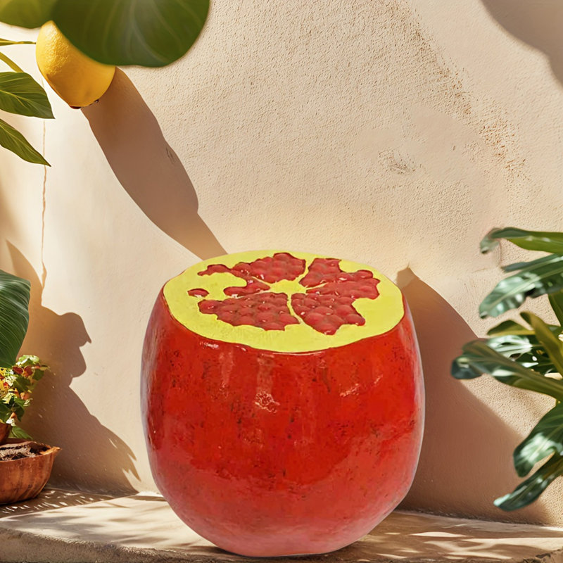 Tabouret de fruit de grenade, tabouret en résine surdimensionné, table d'appoint
