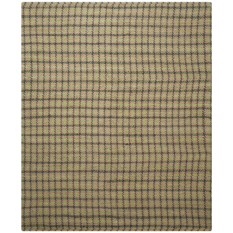 Tapis vert / naturel en jute et coton tissé à la main Arria Cape Cod, Rectangle 5 pi x 8 pi
