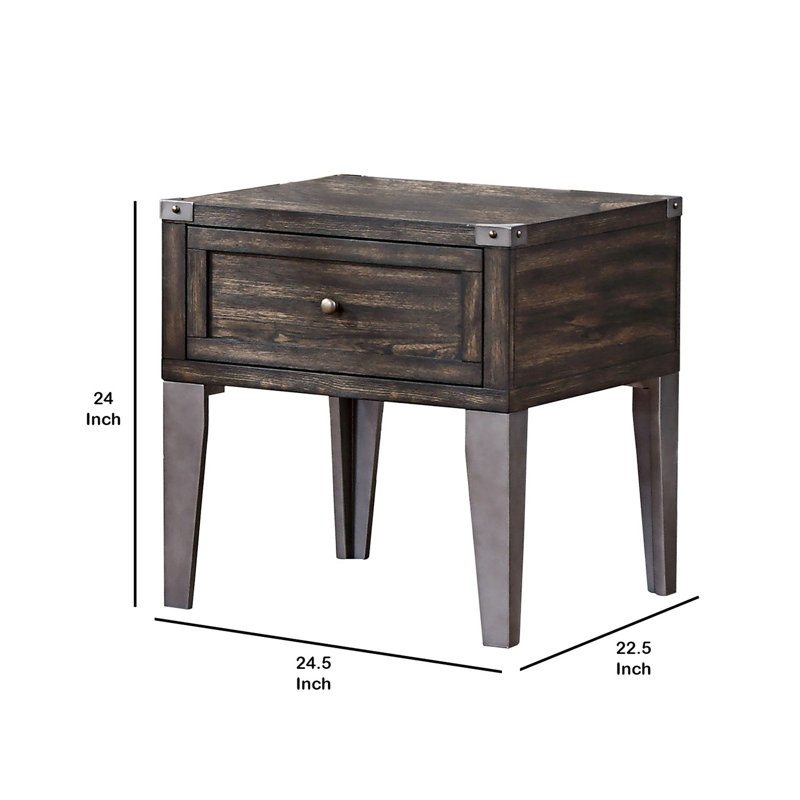 Catarina Solid Wood 1-Drawer End Table