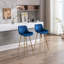 Tabouret de bar en velours avec repose-pieds chromé, ensemble de 2-654881963-654881962