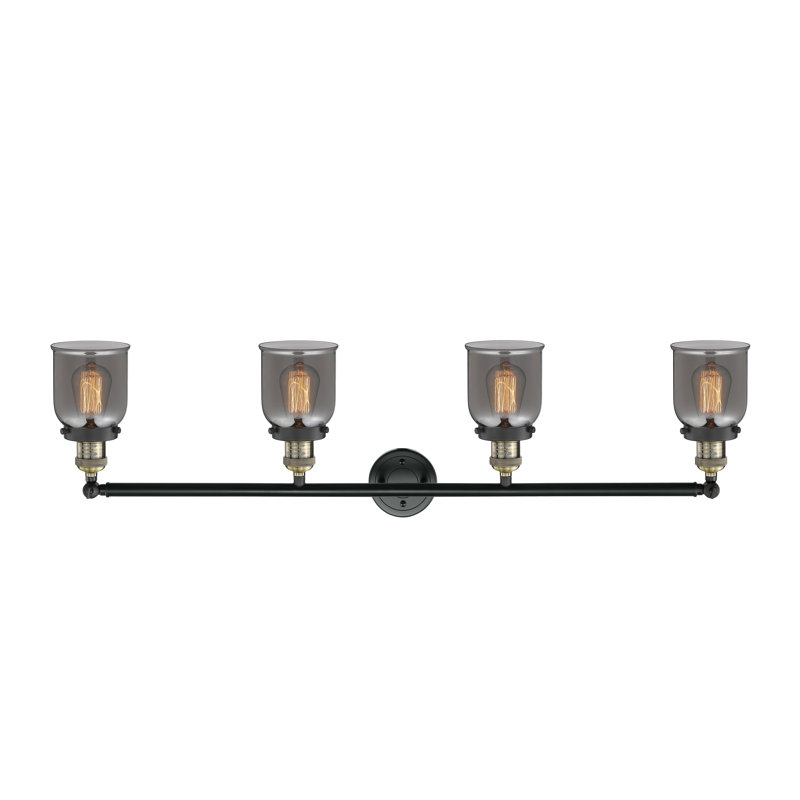 Bell - Éclairage pour meuble-lavabo 4 lumières 42 po, Plaqué couleur fumée, Laiton antique noir, Incandescent