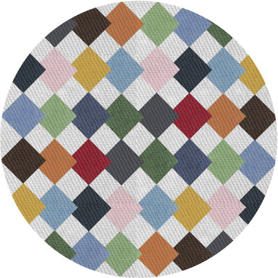 Tapis géométrique rouge / brun