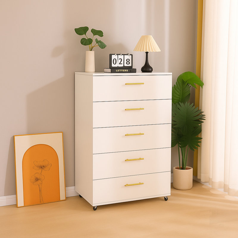 5-Drawer Dresser With Handles – Modern And Spacious Storage Cabinet For Organized Living