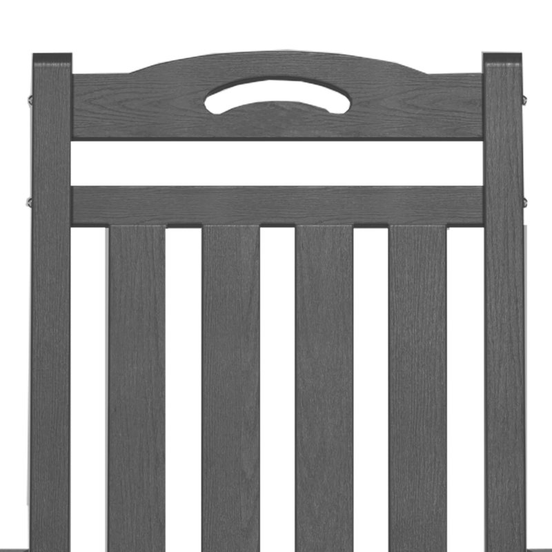Outdoor Rocking Chairs Weather-Resistant HDPE Rocking Adirondack Chairs, Dark Gray