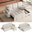 Canapé-lit modulaire capitonné en L 83 po avec canapé-lit, chaise de rangement et table d'appoint Benett-132785387-134038946
