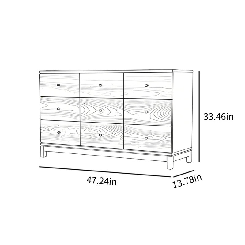 Commode d'appoint moderne et minimaliste, Natural Wood Colour