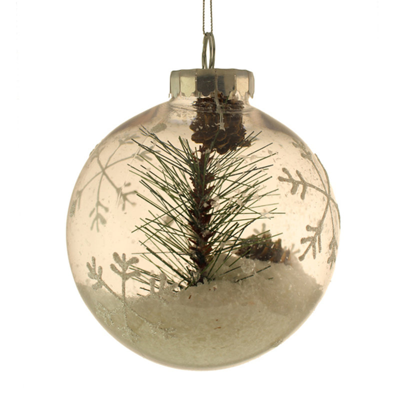12cm Glass Plants & Flowers Bauble