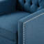 Fauteuil à oreilles inclinable manuel de 27,29 po de largeur en bleu - textile délavé, dossier haut avec boucle de traction, 3 vitesses réglables pour une utilisation à long terme, cadre intérieur en bois massif et contreplaqué, rembourrage en mousse à ressorts