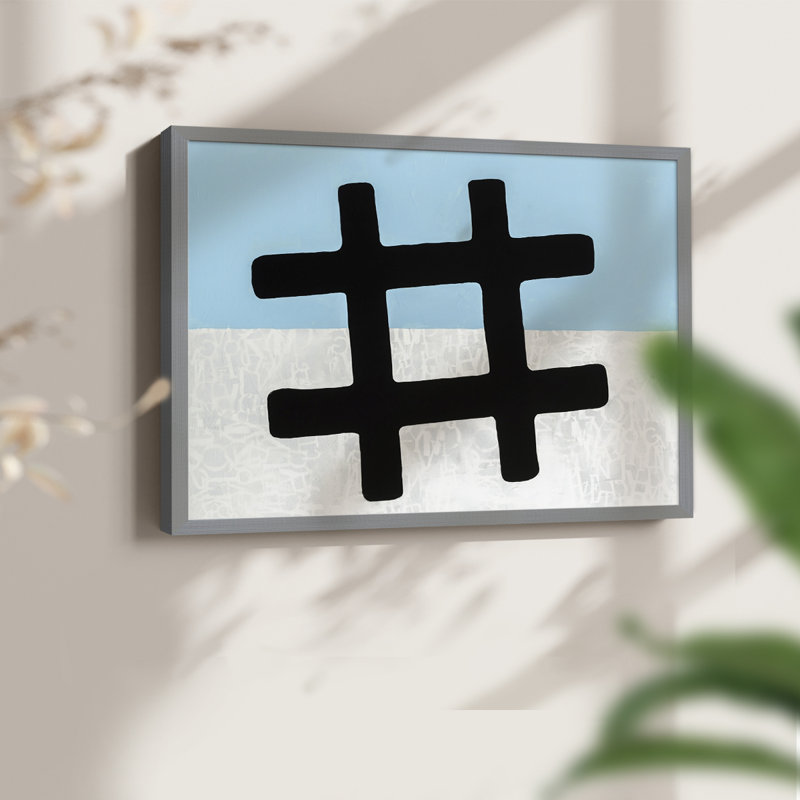Hashtag - impression encadrée - réversible, Gris, H 22 po x l 28 po