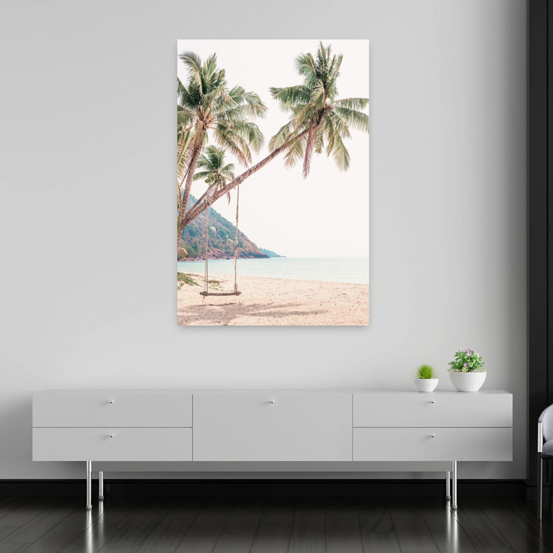 Swing, plage contemporaine, art mural, 60" H x 40" W