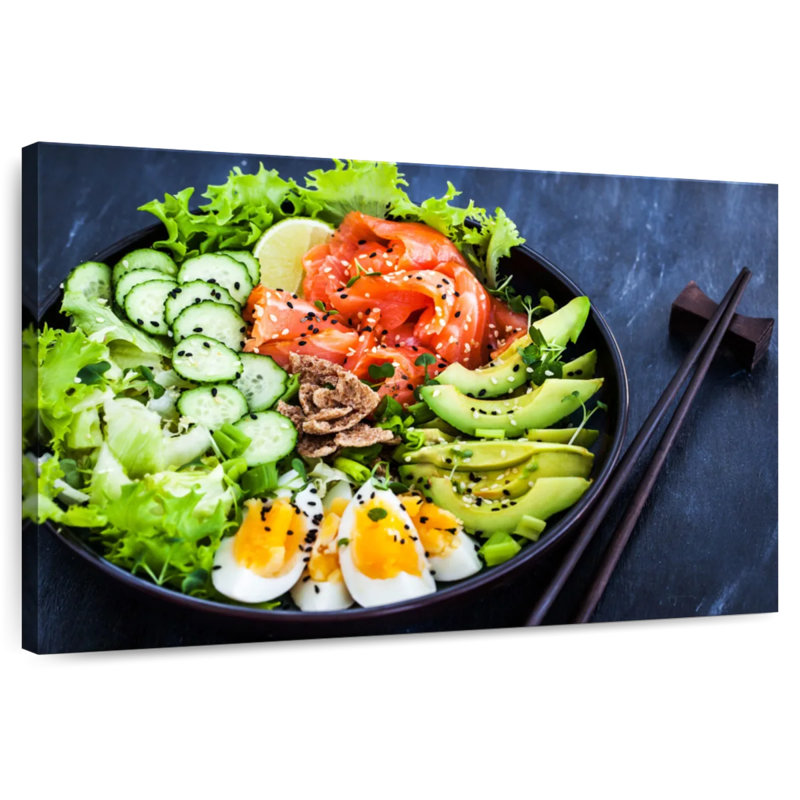 Yarlin Salmon Avocado Poke Bowl, 8" H x 12" W