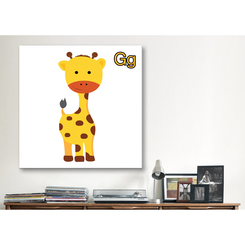 «G is for Giraffe Graphic» par Arabelle - impression sur toile tendue, H 12 po x l 12 po x P 1,5 po