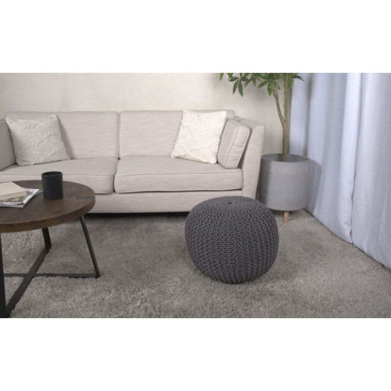 Pouf rond en coton Bordeaux, Marine