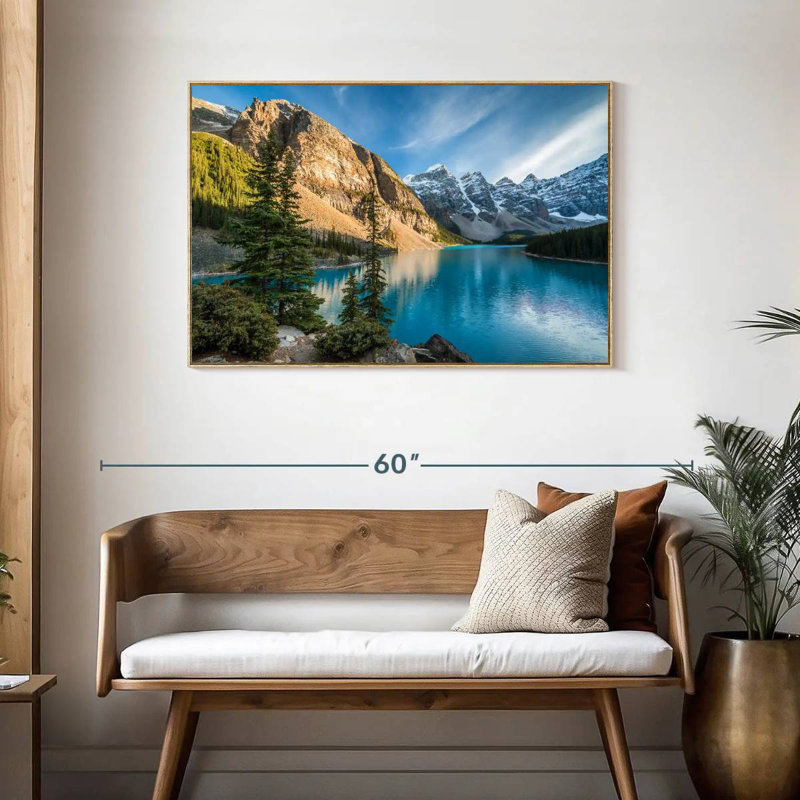 Lac Moraine Glorious, Cadre flottant en bois naturel, 43 po x 29 po