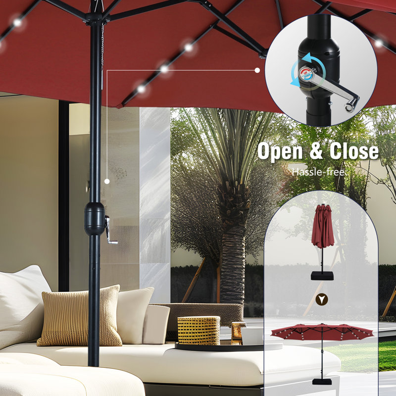 Yuliana 4m Market Parasol, Dark Red