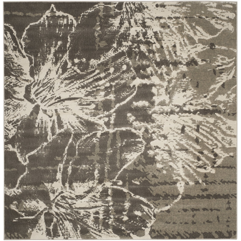 Glennville Performance Floral Rug, Square 6'7"
