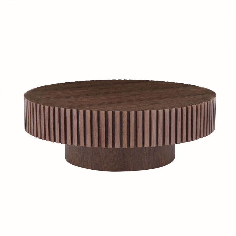Table basse à piédestal Ansel, 13.98" H x 31.5" L x 31.5" W, Chêne