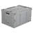 Mount-It! Collapsible Plastic Storage Crate, Folding Utility Distribution Container w/ Attached Lid