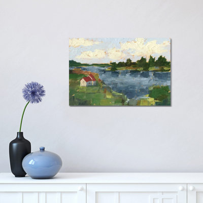 "Lakeside cottages I" par Ethan Harper, reproduction d’art