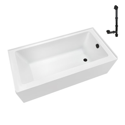 Baignoire en alcôve en acrylique avec drain à droite 60 po x 32 po Streamline
