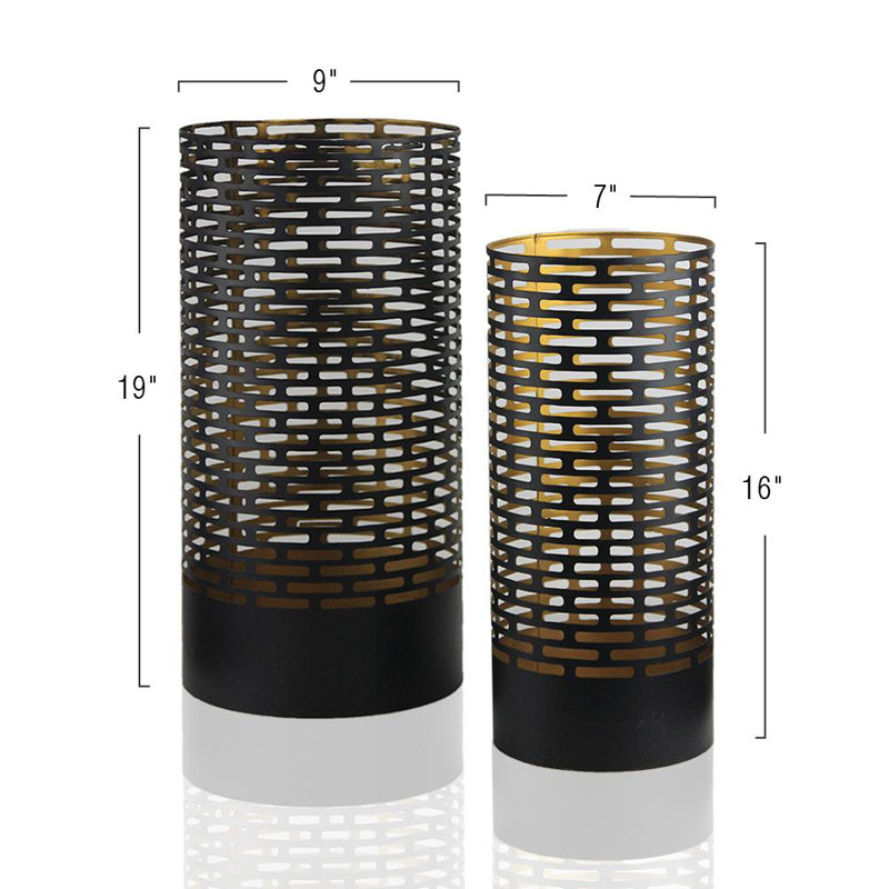 Metal Tabletop Lantern, 19" H x 9" L x 9" D