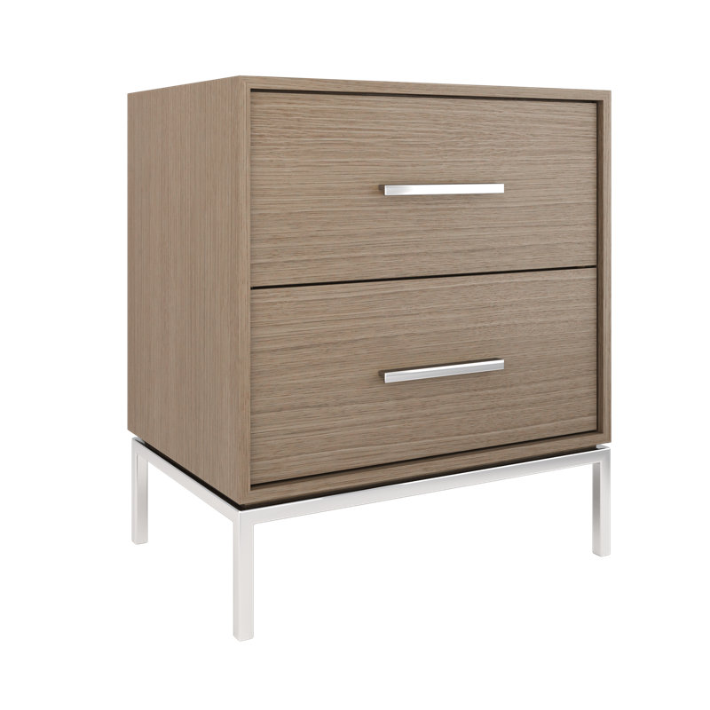 Rift White Oak Two-Drawer Single Bath Vanity, 30", Natural Weathered, Polished Chrome