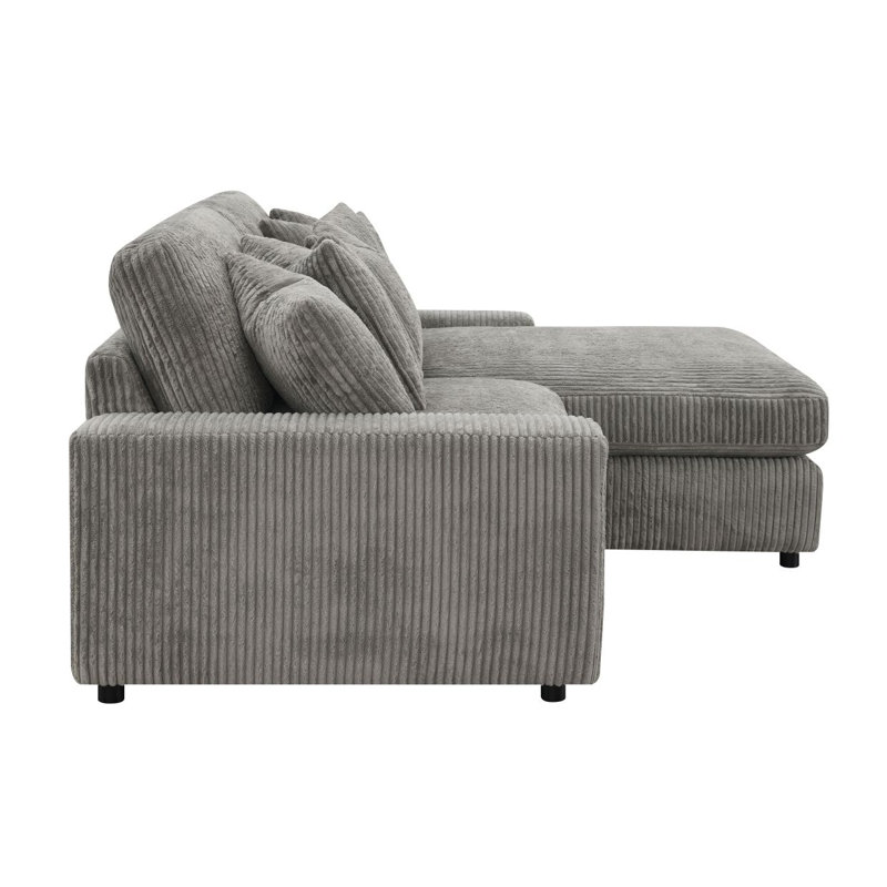 Canapé modulaire Modern Tavia avec 6 coussins, velours côtelé Modern