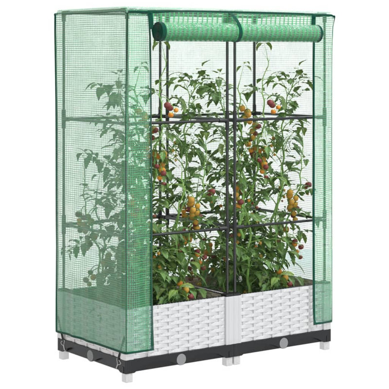 Cutlerville Plastic Outdoor Raised Garden Bed, White