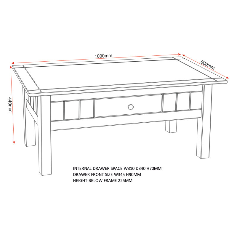 Tetteh Solid Wood Coffee Table with Storage