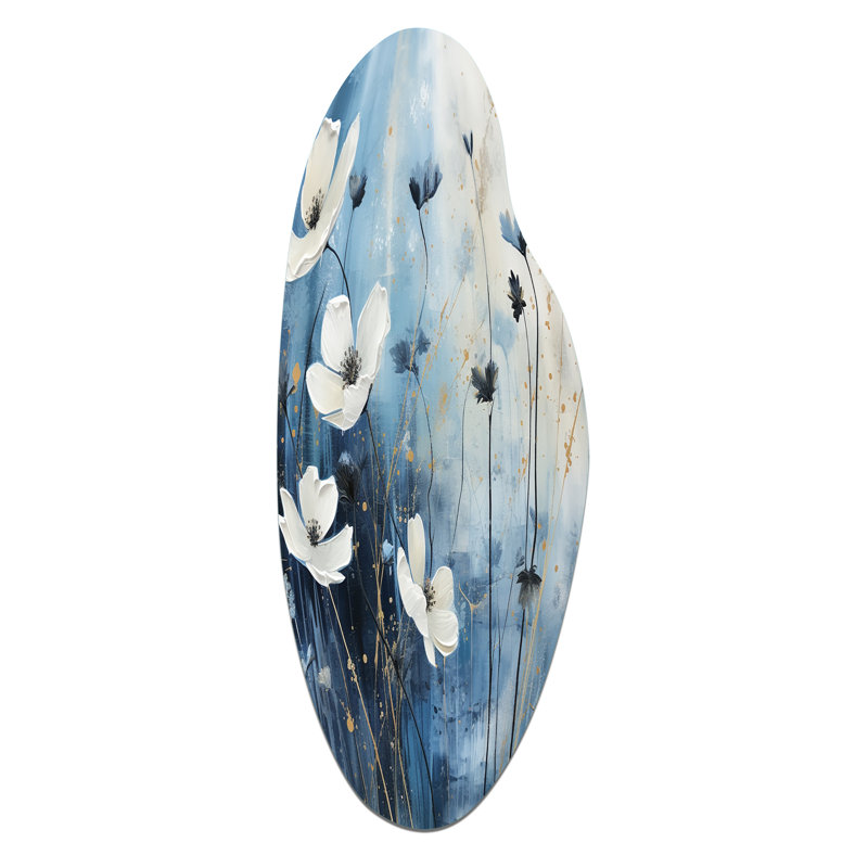 Décoration murale irrégulière en métal Meigs - Wildflowers, H 38 po x l 15 po