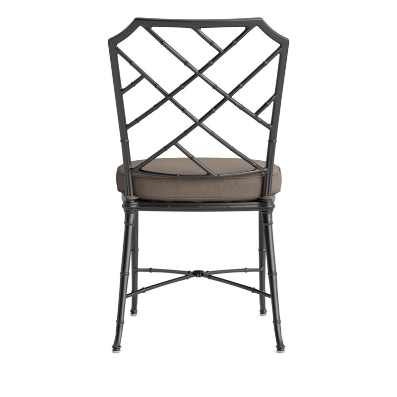 Calcutta Outdoor Dining Side Chair, Fusion Clay, Textured Pewter, Brown