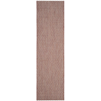 Arneshia Geometric Rust/Light Gray Indoor/Outdoor Area Rug