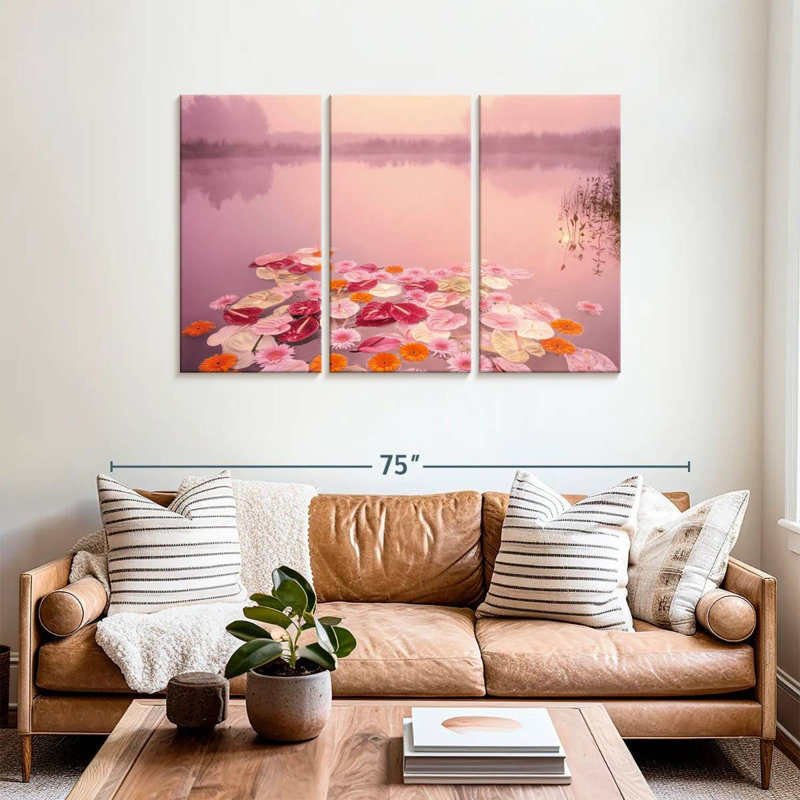 Alvord Floral Pink Lake, 36" H x 57" W