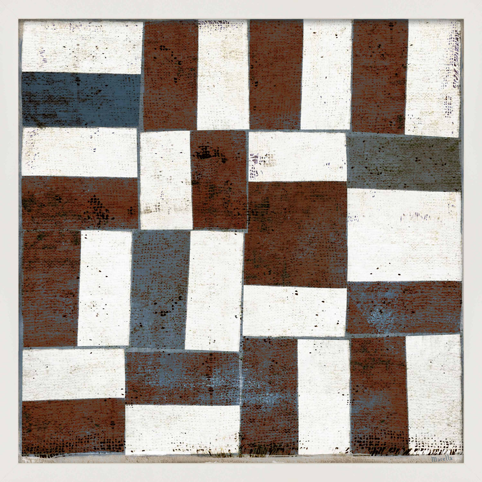 Patchwork 6 by Marco Marella for Studio M - Framed Wall Art, White, Paper, 30" H x 30" W
