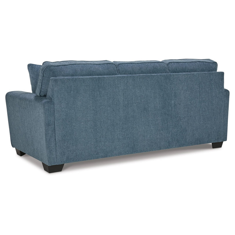 Cashton 87'' Upholstered Sleeper Sofa, Blue 100% Polyester