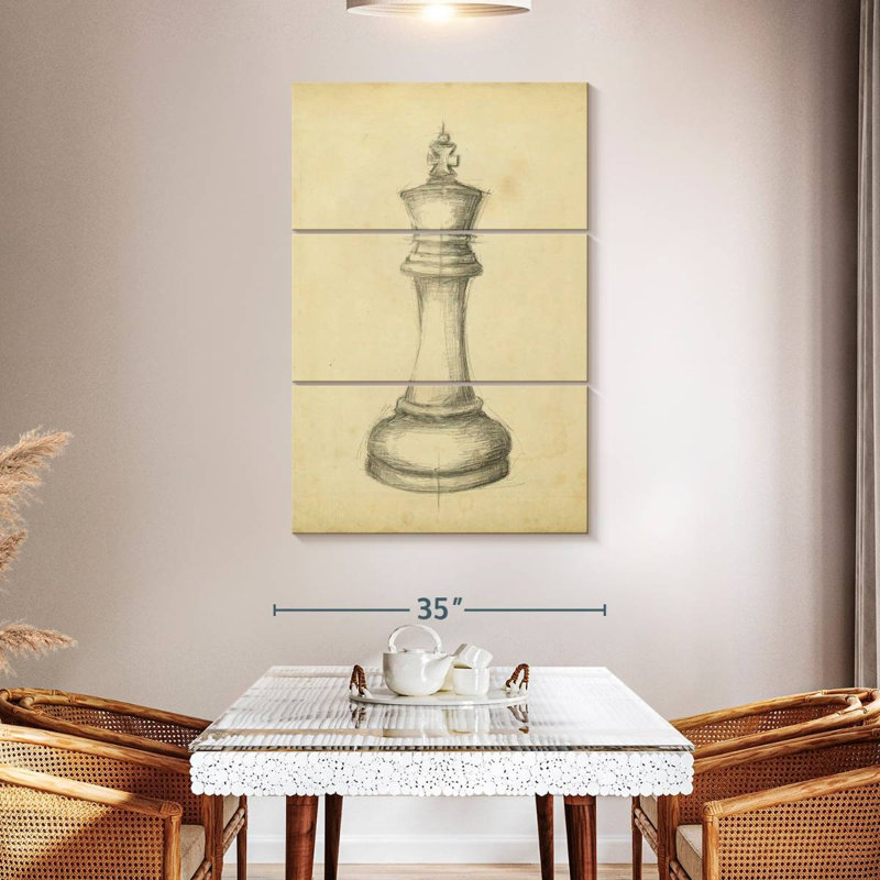 Senne Antique Chess I, 50" H x 32" W