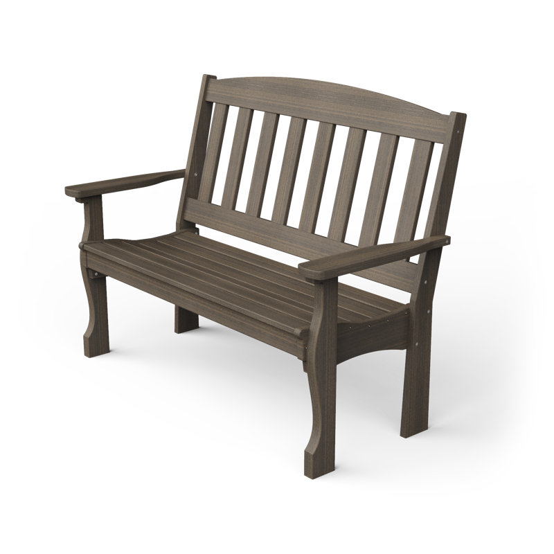 Banc de jardin en plastique Leeroy, Gris côtier