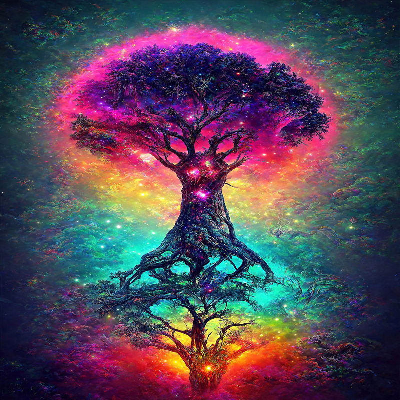 Ensemble de housse de couette en microfibre DiaNoche par Wumples - Tree of the Universe
