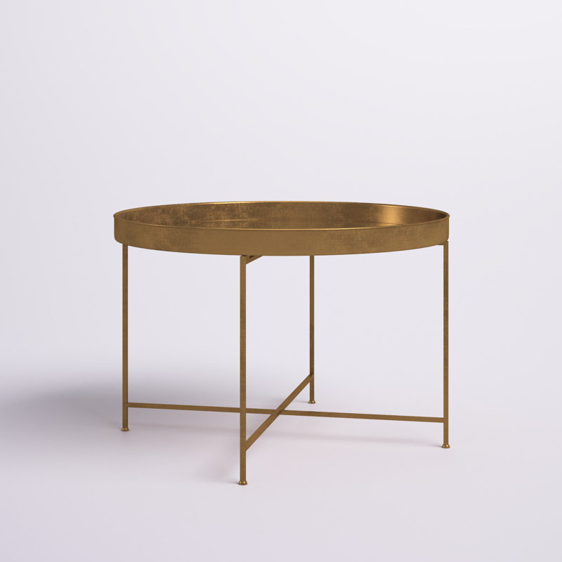 Dina Lift Top Cross Legs Coffee Table, Mirror, Gold